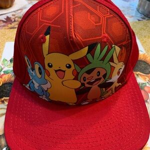 Pokemon Red Cap with Colorful Characters
